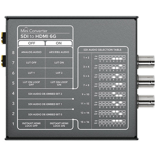 Blackmagic Design SDI a HDMI 6G Mini Convertidor 2x4K Entrada 12V Power Supply