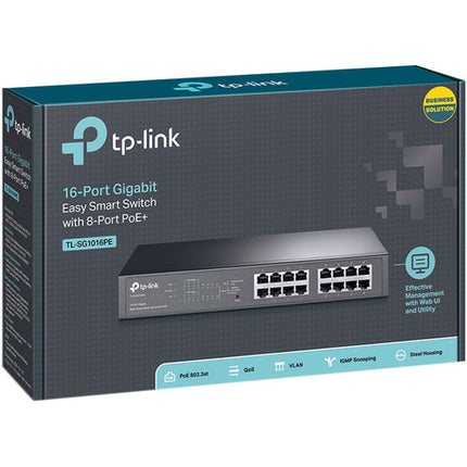 TP-Link TL-SG1016PE Switch Gestionado 16 Puertos Gigabit 8 PoE+ 32 Gb/s