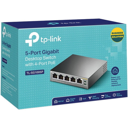TP-Link TL-SG1005P Conmutador Gigabit 5 Puertos 65W No Gestionado PoE+