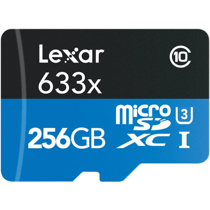 Lexar 256GB microSDXC UHS-I 633x Tarjeta de Memoria con Adaptador SD
