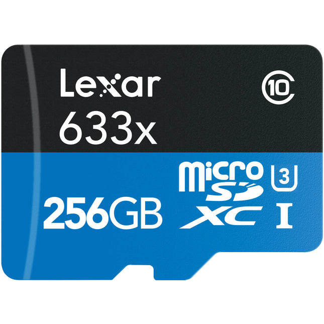 Lexar 256GB microSDXC UHS-I 633x Tarjeta de Memoria con Adaptador SD