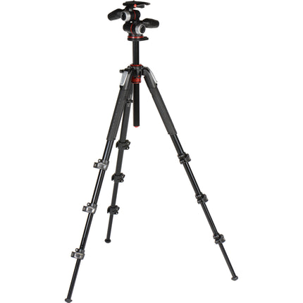 Manfrotto MK190XPRO4-3W Trípode de Aluminio con Cabezal 3 Vías 68.1" Altura Máxima 26.5 lb Carga