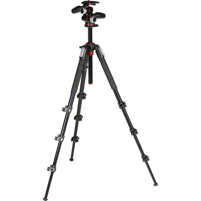 Manfrotto MK190XPRO4-3W Trípode de Aluminio con Cabezal 3 Vías 68.1" Altura Máxima 26.5 lb Carga
