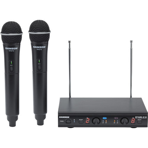 Samson Stage 212 Sistema Inalámbrico VHF Doble Canal 200 pies Alcance 12 Horas Batería