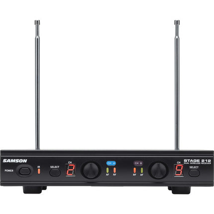 Samson Stage 212 Sistema Inalámbrico VHF Doble Canal 200 pies Alcance 12 Horas Batería