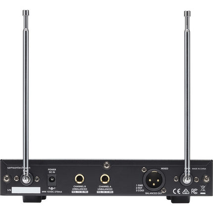 Samson Stage 212 Sistema Inalámbrico VHF Doble Canal 200 pies Alcance 12 Horas Batería