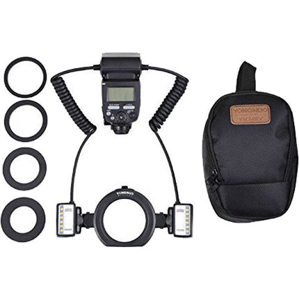 Yongnuo YN-24EX TTL Flash Macro para Canon Cabezal Dual y Anillos 52 58 mm