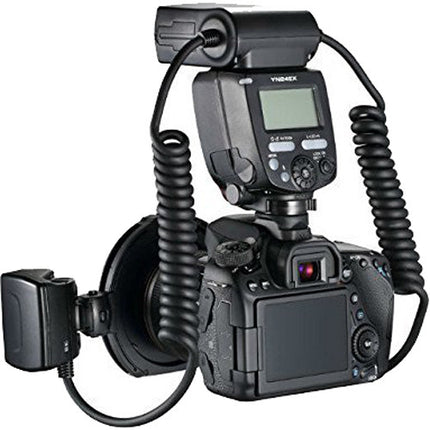 Yongnuo YN-24EX TTL Flash Macro para Canon Cabezal Dual y Anillos 52 58 mm