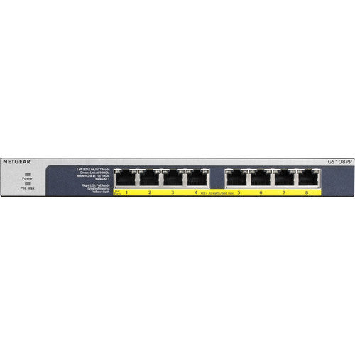 Netgear Switch Ethernet Gigabit 8 Puertos PoE+ 123W Metal Rackmount Sin Gestión