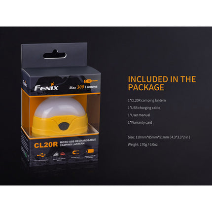 Fenix CL20R Linterna Camping Recargable 300 Lúmenes Batería 1600mAh