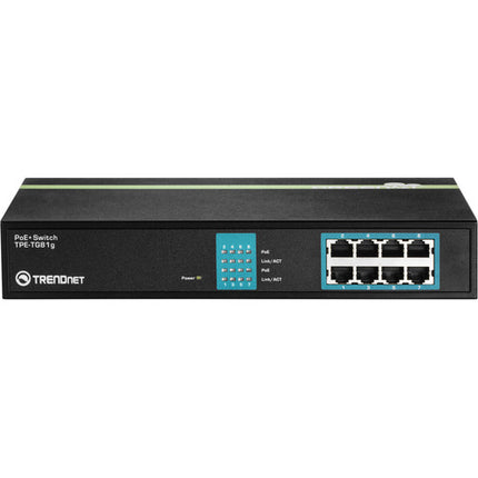TRENDnet TPE-TG81G Switch Gigabit PoE+ 8 Puertos 30W 16 Gb/s