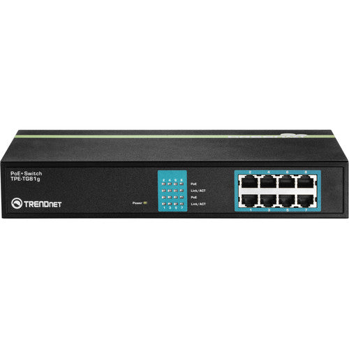 TRENDnet TPE-TG81G Switch Gigabit PoE+ 8 Puertos 30W 16 Gb/s
