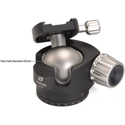 Leofoto LH-55 Cabezal de Bola Bajo Perfil con Placa Rápida 55 lb 3.9 pulgadas