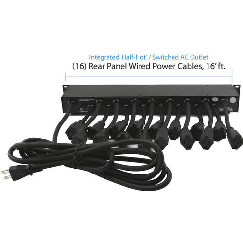 Pyle Pro PCO865 Protector de sobretensión rack 19 tomas 15A 15 pies cable USB