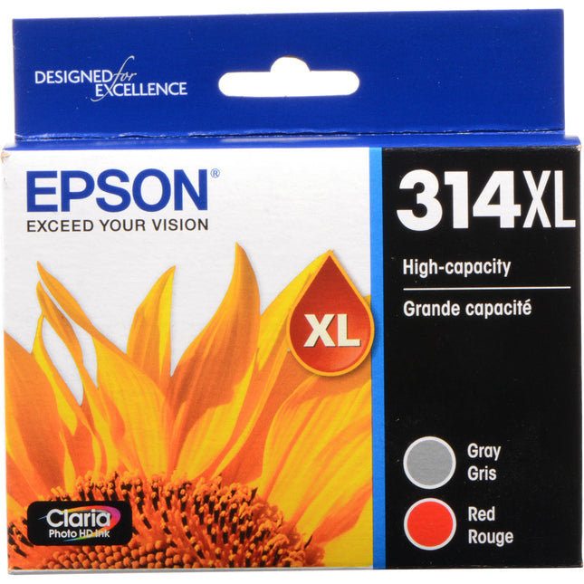 Epson T314XL Cartucho de Tinta Foto HD Gris y Rojo 830 Páginas Multi-Pack Sensormatic