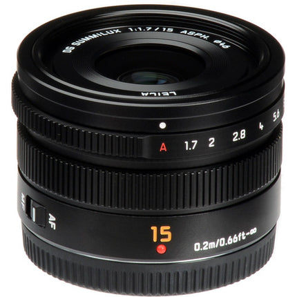 Panasonic Leica DG Summilux 15mm f1.7 ASPH Lente Micro Cuatro Tercios Apertura f1.7-16