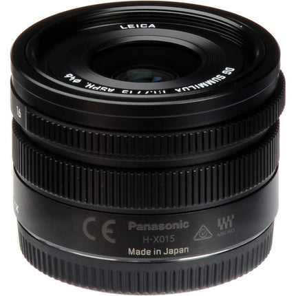 Panasonic Leica DG Summilux 15mm f1.7 ASPH Lente Micro Cuatro Tercios Apertura f1.7-16