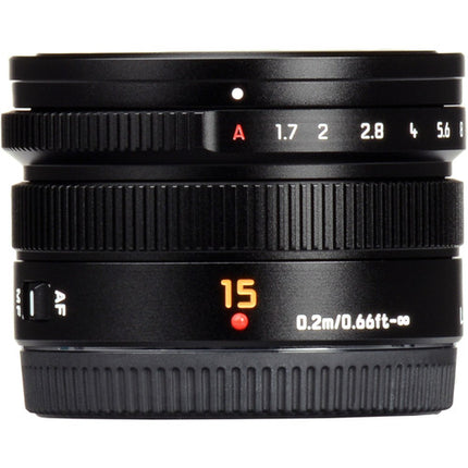 Panasonic Leica DG Summilux 15mm f1.7 ASPH Lente Micro Cuatro Tercios Apertura f1.7-16