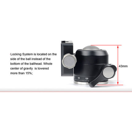 Sunwayfoto XB-28 Cabezal de Bola Bajo Perfil Capacidad 9.9 lb Altura 2.6"