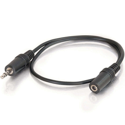 C2G Cable de Extensión 3.5mm TRS Macho a Hembra Negro 1.5 pies