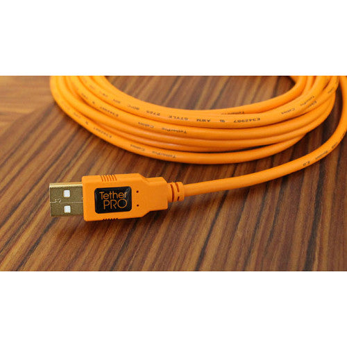 Tether Tools TetherPro Cable USB 3.0 15 pies Naranja 5 Gbps Transferencia