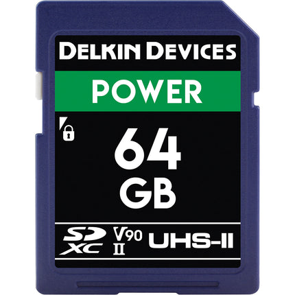 Delkin Devices 64GB POWER UHS-II Tarjeta de Memoria SDXC 300 MB/s 250 MB/s con Estuche Protector