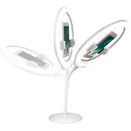Yongnuo Luz Anillo LED Temperatura Variable 3200-5000K Potencia 7.6W con Soporte y Base