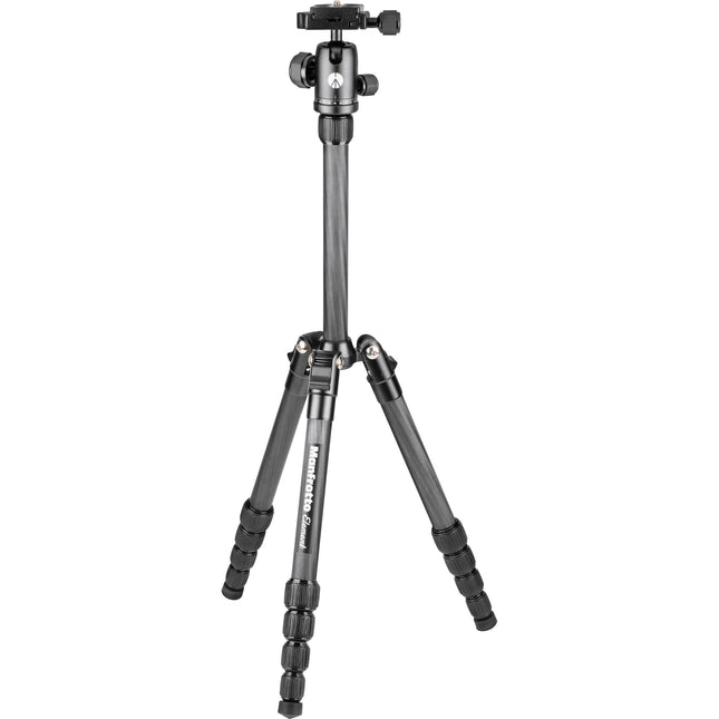 Manfrotto Element Trípode de Fibra de Carbono para Viaje Pequeño con Altura Máxima 143 cm y Carga 6 kg Negro