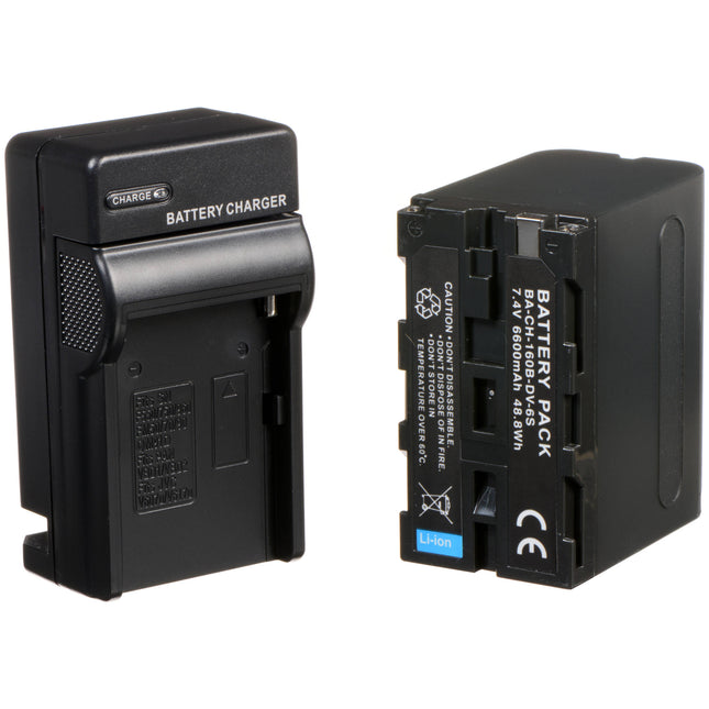 Dracast Kit de 2 Baterías NP-F 6600mAh y 2 Cargadores Litio-Ion
