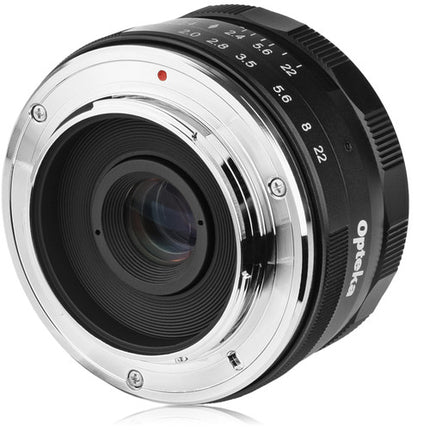Opteka 50mm f/2 Lente para Fujifilm X Montura APS-C con Fundas y Bolsa