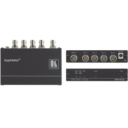 Kramer VM-4UX Amplificador Distribuidor 1:4 4K 12G-SDI con 4 Salidas BNC 328' Alcance