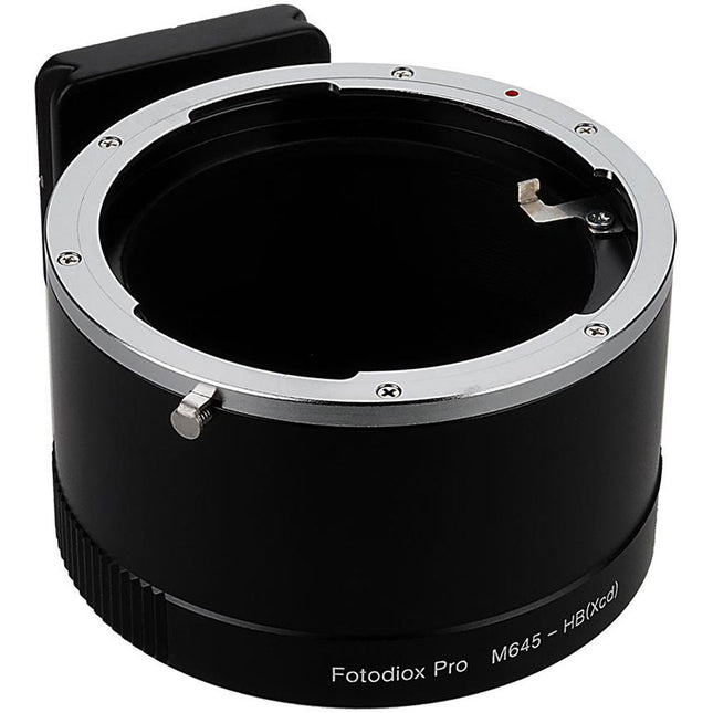 Adaptador FotodioX Mamiya 645 a Hasselblad X con Control de Apertura y Montura Metálica