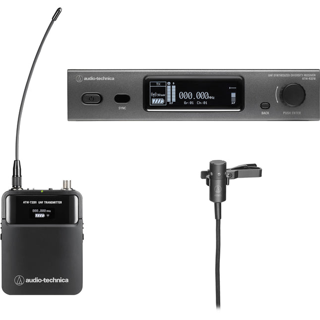 Audio-Technica ATW-3211/831 Micrófono Lavalier Inalámbrico Cardioide Rango 330 Pies batería 9.5 Horas