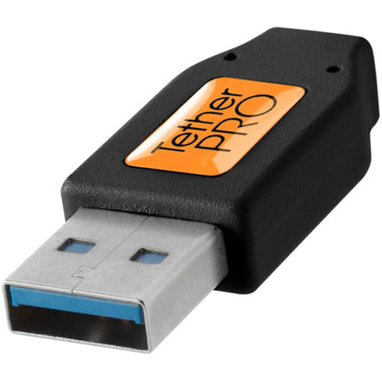 Tether Tools TetherPro Cable USB Tipo C a USB 3.0 Tipo A 15 pies 5 Gb/s Negro