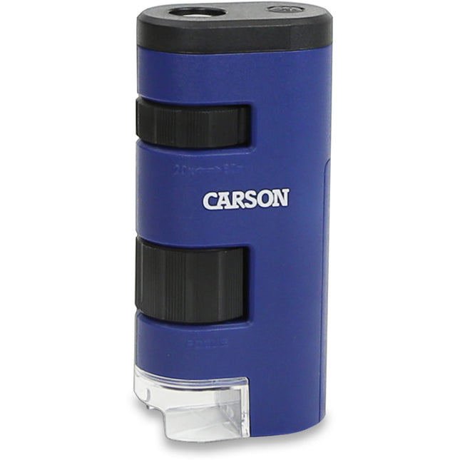 Carson MM-450 PocketMicro Microscopio de Bolsillo 20x-60x con LED Integrado Azul