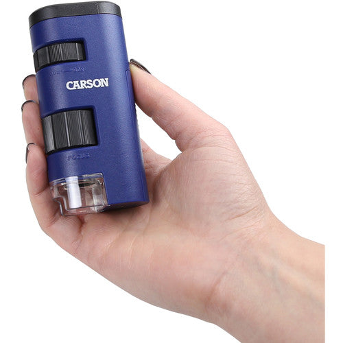 Carson MM-450 PocketMicro Microscopio de Bolsillo 20x-60x con LED Integrado Azul