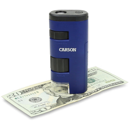 Carson MM-450 PocketMicro Microscopio de Bolsillo 20x-60x con LED Integrado Azul