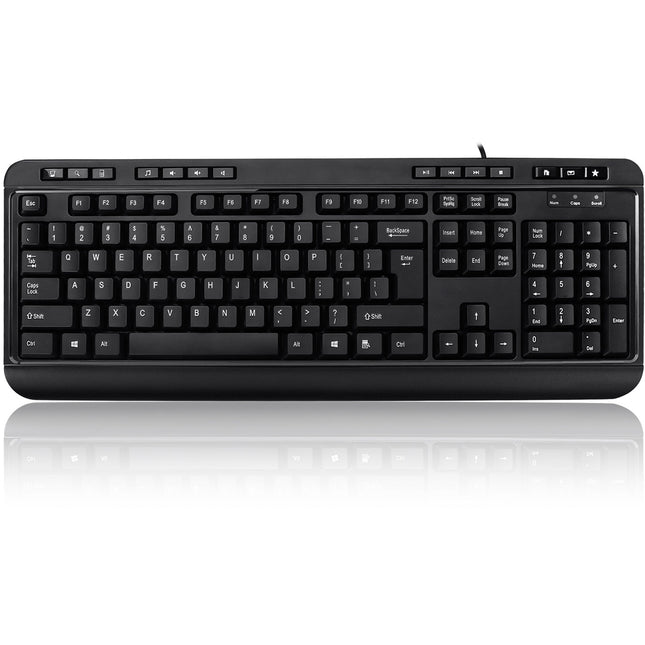 Adesso EasyTouch 132 Teclado Multimedia con Hub USB 3 Puertos Negro