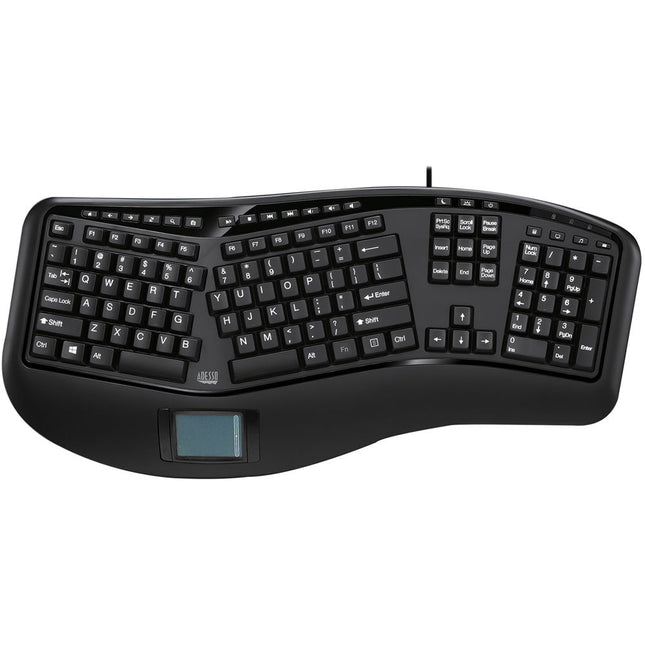 Adesso TruForm 450 Teclado ergonómico USB con Touchpad integrado y reposamuñecas