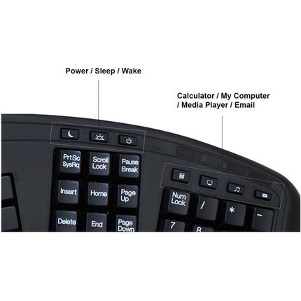 Adesso TruForm 450 Teclado ergonómico USB con Touchpad integrado y reposamuñecas