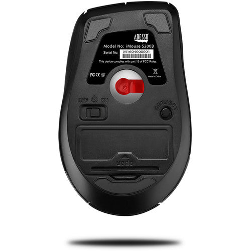 Adesso iMouse S200B Mouse Ergo Mini Bluetooth con sensor óptico DPI ajustable