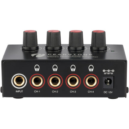 Pearstone HBOX-4000 Amplificador de Auriculares Estéreo 4 Canales 20dB Ganancia 12V