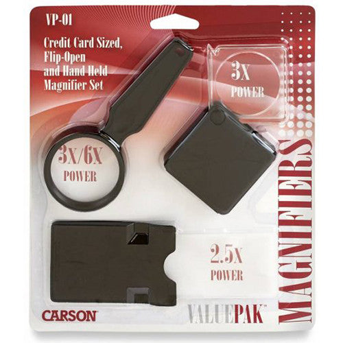 Carson VP-01 Kit de lupas 3x 2.5x 6x para manualidades con garantía limitada