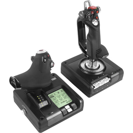 Logitech G X52 Professional Controlador de Simulación con Palanca y Acelerador Iluminados y LCD Retroiluminado