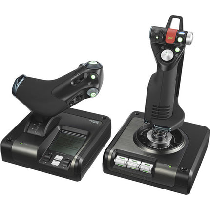 Logitech G X52 Professional Controlador de Simulación con Palanca y Acelerador Iluminados y LCD Retroiluminado