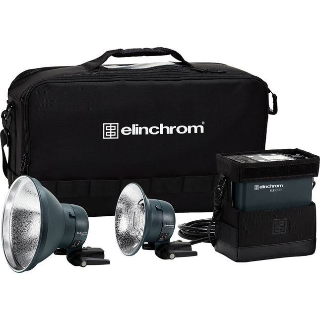 Elinchrom ELB 500 TTL Kit de Flash Dual con 2 Cabezas 7 y 5 Pulgadas