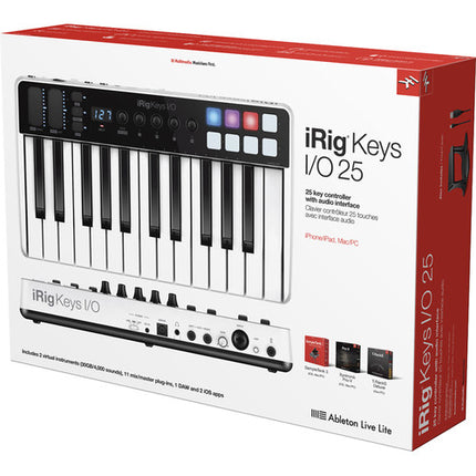 IK Multimedia iRig Keys I/O controlador audio 25 teclas 24 bit 96 kHz con soporte iOS