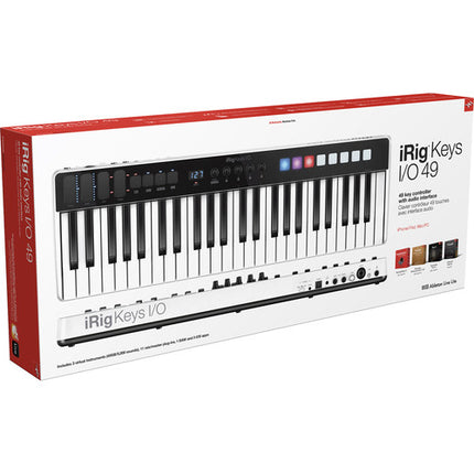 IK Multimedia iRig Keys I/O Controlador e Interfaz de Audio 49 Teclas 24-Bit 96 kHz con Soporte iPhone y iPad