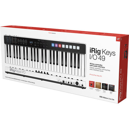 IK Multimedia iRig Keys I/O Controlador e Interfaz de Audio 49 Teclas 24-Bit 96 kHz con Soporte iPhone y iPad