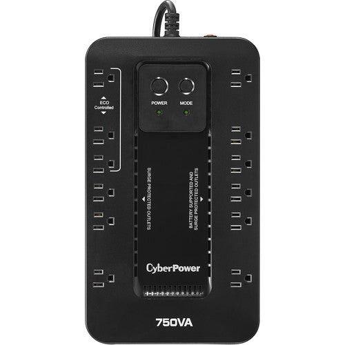 CyberPower EC750G UPS 750VA 450W con protección contra sobretensiones y 12 salidas